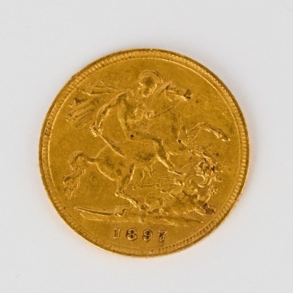 A 22ct Yellow Gold, 1897 Half Sovereign Coin