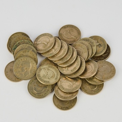 A Collection of New Zealand Florin Coins (1937-1962)