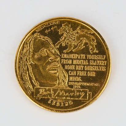 A Bob Marley 1995 50th Birthday Anniversary Coin