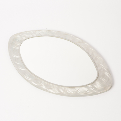 A Silver Coloured Oval Mirror