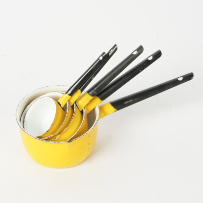 A Set of Vintage Enamel Measuring Cups