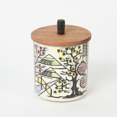 A Jie Gantofta Sweden Hand-Painted Tea Jar