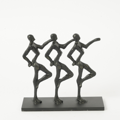 A Black Metal Human Figure Table Ornament