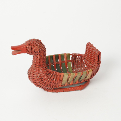 A Vintage Wicker Duck Basket