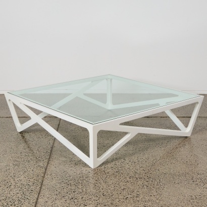 A White Lacquer Ashwood Coffee Table by La Galeria