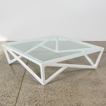 A White Lacquer Ashwood Coffee Table by La Galeria