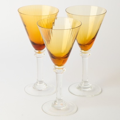 A Trio of Amber Cocktail Glasses