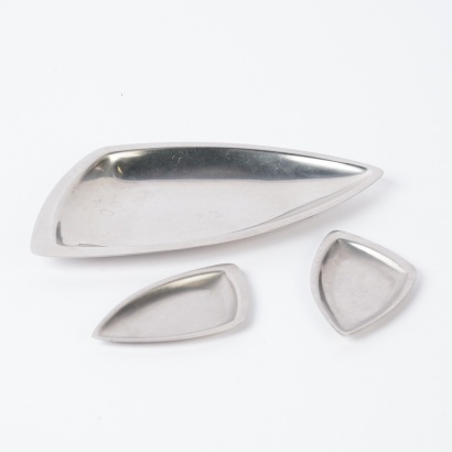 A Collection of Three Stainless Steel Trays, Denmark