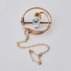 9ct Rose Gold, Art Nouveau Style, Blue Glass Brooch