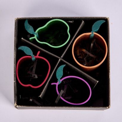 A Set of Four Vintage Dansk Figural Fruit Napkin Rings