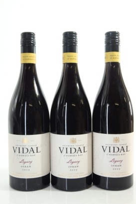 (3) 2019 Vidal Estate Legacy Syrah, Gimblett Gravels