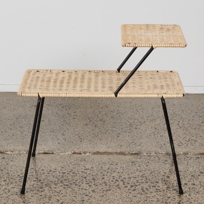 A Mid-Century Two Tier Woven Hall Table