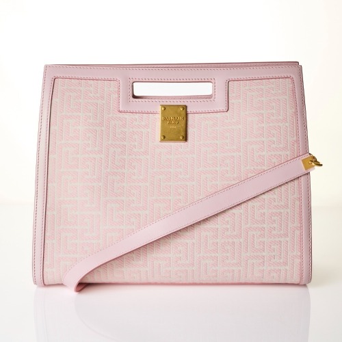 Balmain, Pink 1945 Monogram Jacquard Tote Bag