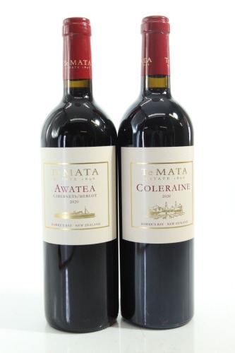 (1) 2020 Te Mata Estate Coleraine & Awatea Horizontal Set, Hawke's Bay, 2 Bottles Sold as One Lot