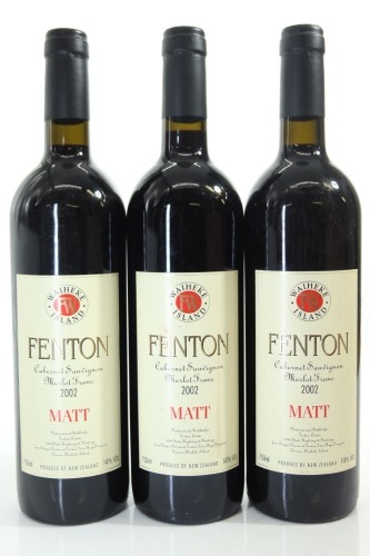 (3) 2002 Fenton MATT Cabernet Sauvignon - Merlot - Franc, Waiheke Island