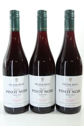 (3) 2021 Felton Road Block 3 Pinot Noir, Bannockburn [JR17]