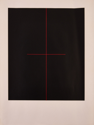 RALPH HOTERE Red On Black (Barry Lett Multiple)