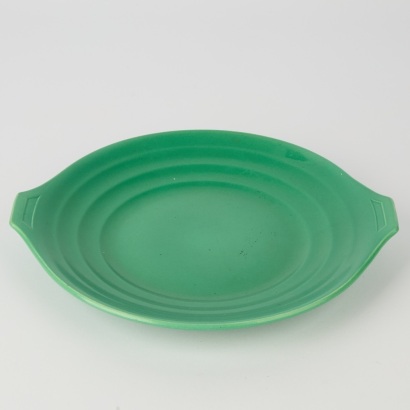 A Keith Murray for Wedgewood Matt Green Annular Ware Cake Plate