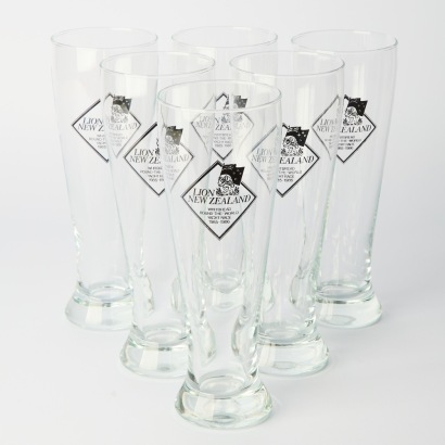 A Set of Six Lion New Zealand Round-The-World Yacht Race Glasses, 1985-1986