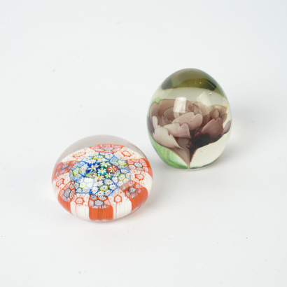 A Pair of Glass Paperweights