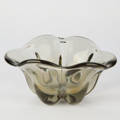A Vintage Handblown Smoky Glass Vase AF