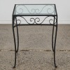 A Wrought Iron And Glass Side Table