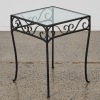 A Wrought Iron And Glass Side Table - 2