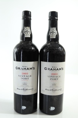 (2) 2003 W & J Graham's Vintage Port, Portugal, 20% ABV [JR17.5] [RP95] &diams;