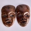 A Pair Of Ceremonial African Hand Carved Masks