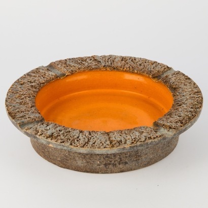 A Mid-Century Italian Lava Pottery Ashtray