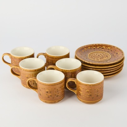 A Set of Six Tams Staffordshire Ceramic Cups and Saucers