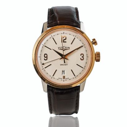 Stainless Steel / Rose Gold Coated, Vulcain Cricket 50's Presidents Hand-wound Wristwatch, circa 2016