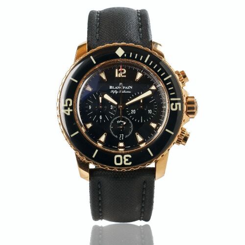 18ct Red Gold, Blancpain Fifty Fathoms Flyback Chronograph Wristwatch, circa 2020
