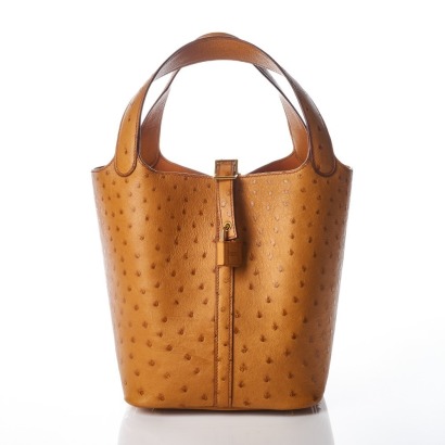 Herm&egrave;s, Saffron Ostrich Picotin Lock 22