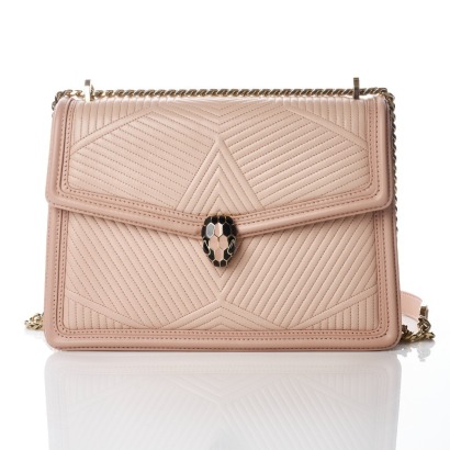 BVLGARI, Crystal Rose Nappa Serpenti Forever Diamond Blast Shoulder Bag