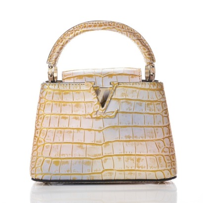 Louis Vuitton, Blue / White / Orange Alligator Mississippiensis Capucines, Size Mini