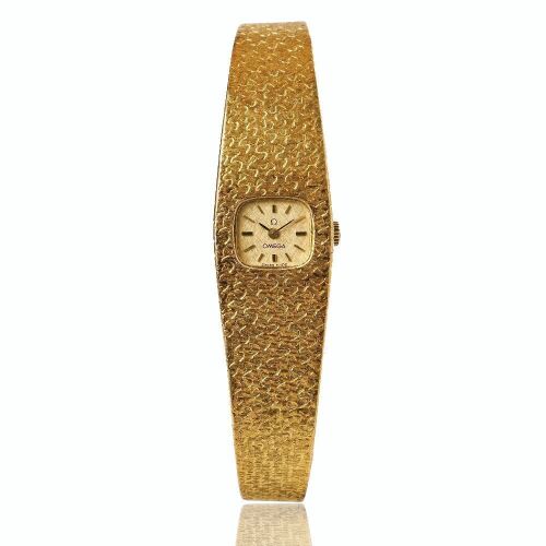18ct Yellow Gold, OMEGA Ladies Cocktail Style Hand-wound Wristwatch, circa 1970's