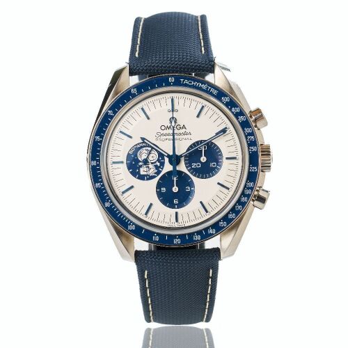 Stainless Steel, OMEGA Speedmaster Silver Snoopy Award 50th Anniversary Chronograph Wristwatch, circa 2023