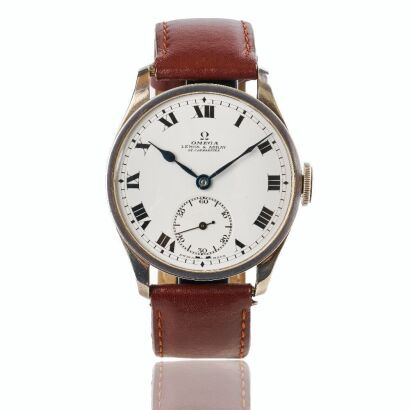 Sterling Silver, Vintage, OMEGA Oversized Wristwatch, Retailed by Lemon & Abray Jewellers, St.Catherine's Ontario, Canada, circa 1912