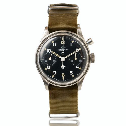 Stainless Steel, Lemania Royal Navy Air Arm Issued Mono-pusher Chronograph, circa 1960's