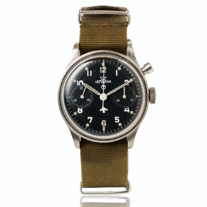 Stainless Steel, Lemania Royal Navy Air Arm Issued Mono-pusher Chronograph, circa 1960's