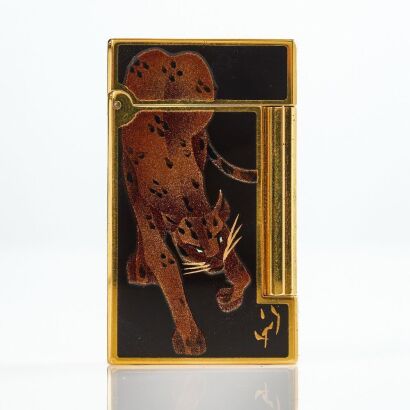 Collectible, S.T. Dupont, Line D Cigarette Lighter, Maki-e Panther by Mori Enoki, Number I/AF.