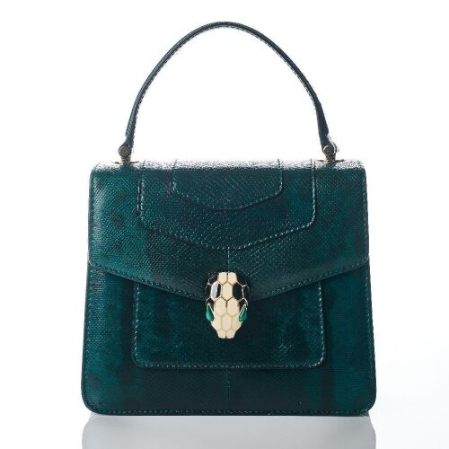 BVLGARI, Forest Emerald Karung Serpenti Forever Top Handle Bag