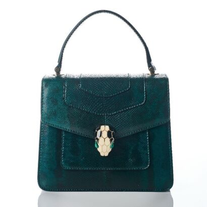 BVLGARI, Forest Emerald Karung Serpenti Forever Top Handle Bag