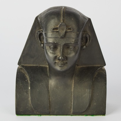 A Black Matte Resin Pharaoh Bust
