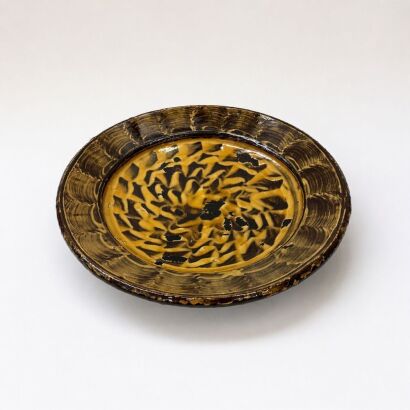 A Ross Mitchell Anyon Large Slipware Bowl with Wall Hanger