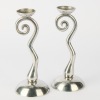 A Pair of Aluminium Candle Holders