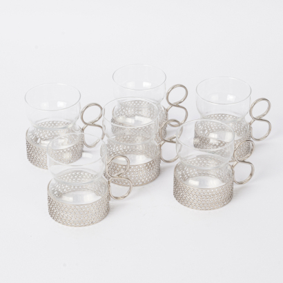 A Set of Six Coffee Cans by Timo Sarponeva for Iitala, 1957
