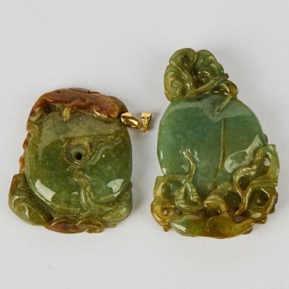 A Pair of Chinese Jadeite Pendants