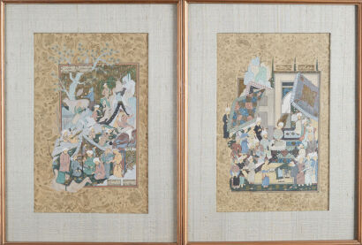 A Set of Two Indian Miniature Paintings